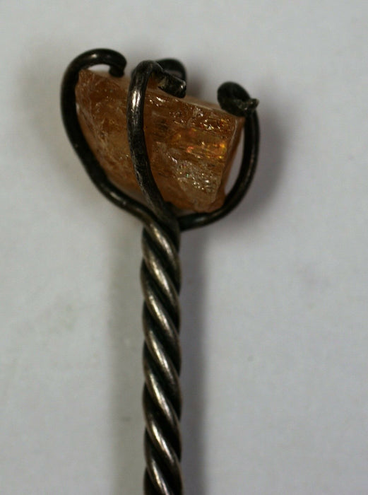 1860 500 Reis Brazil Coin on an 8 and a Half Inch Solid Silver Spoon Citrine