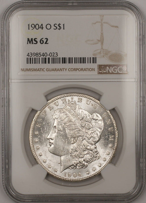 1904-O Morgan Silver Dollar $1 Coin NGC MS-62 (14b)