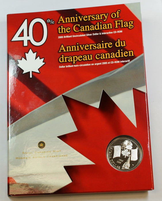 2005 Canada $1 40th Anniversary of Flag Commemorative Coin w/ CD-ROM