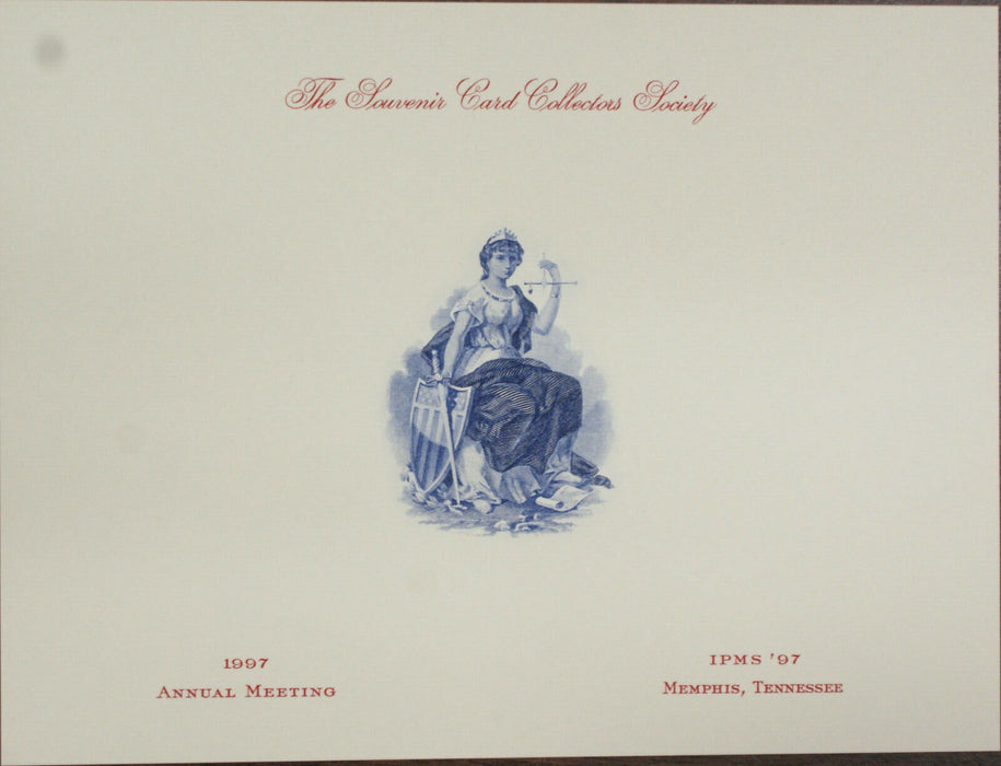 SCCS S 1997H Seated Woman with Scales, Shield, Sword in Blue Annual Meeting Card