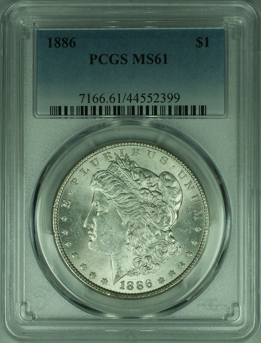 1886 Morgan Silver Dollar Coin $1 PCGS MS-61  (28)