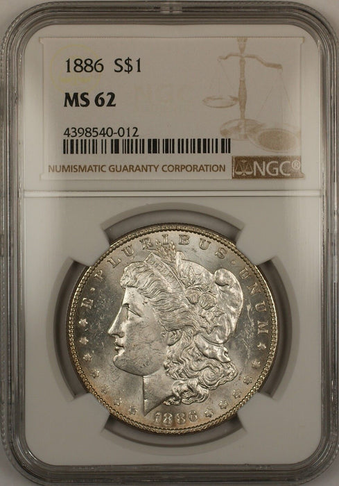 1886 Morgan Silver Dollar $1 NGC MS-62 Semi Proof-Like (Better Coin) (13b)