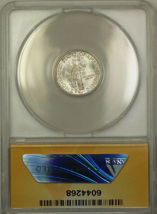 1936-S Full Split Bands Silver Mercury Dime 10c Coin ANACS MS-65 Gem BU (A) DJ