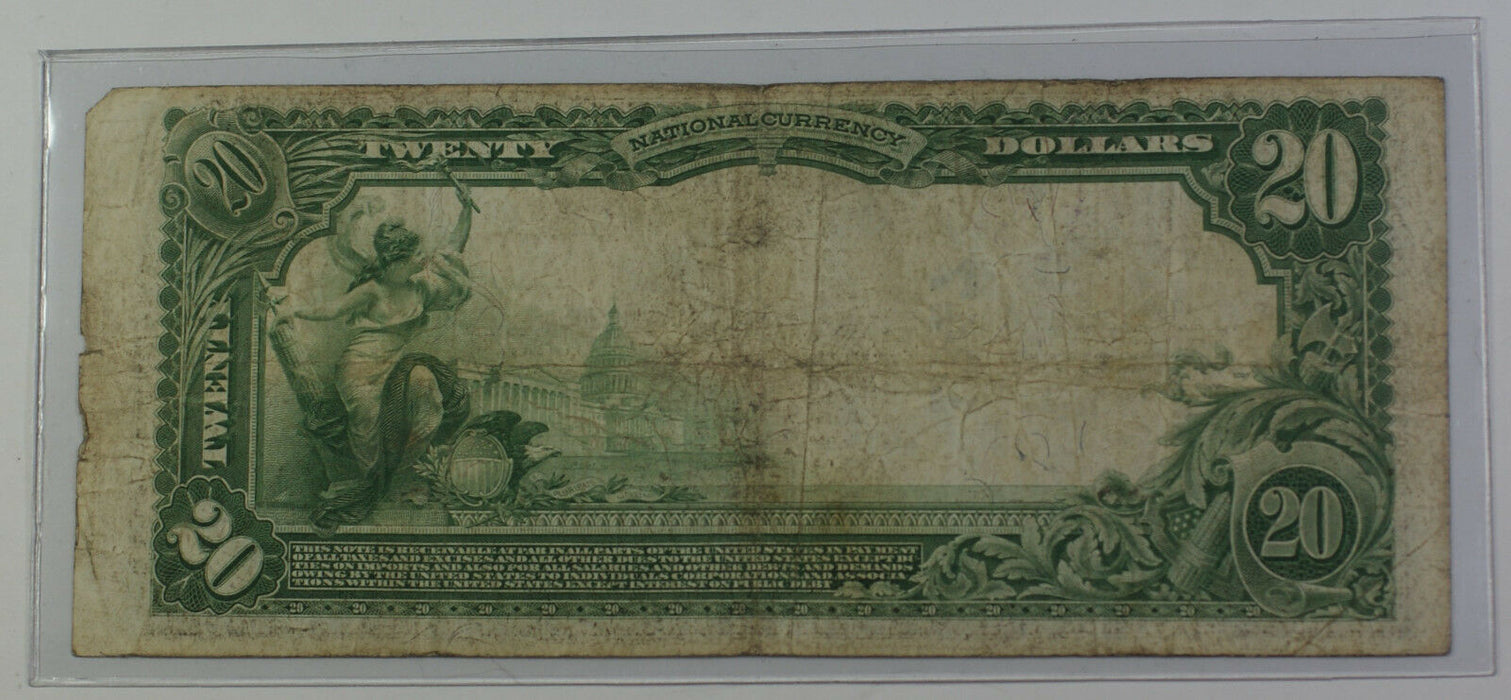 1902 Plain Back $20 National Currency Banknote Cohoes New York Charter # 1347