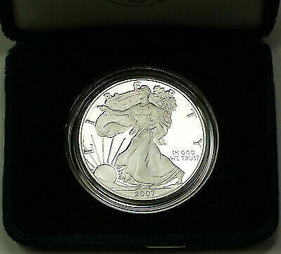 2007-W Proof American Silver Eagle $1 Coin ASE 1 Troy Oz .999 with COA and OGP