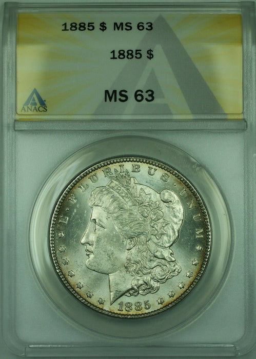 1885 Morgan Silver Dollar $1 Coin ANACS MS-63 (30)