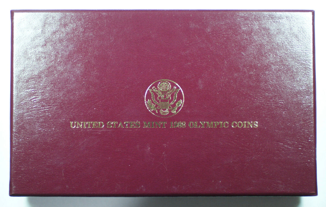 1988 Olympic Commemorative $5 $1 Proof & UNC Gold & Silver 4 Coin Set