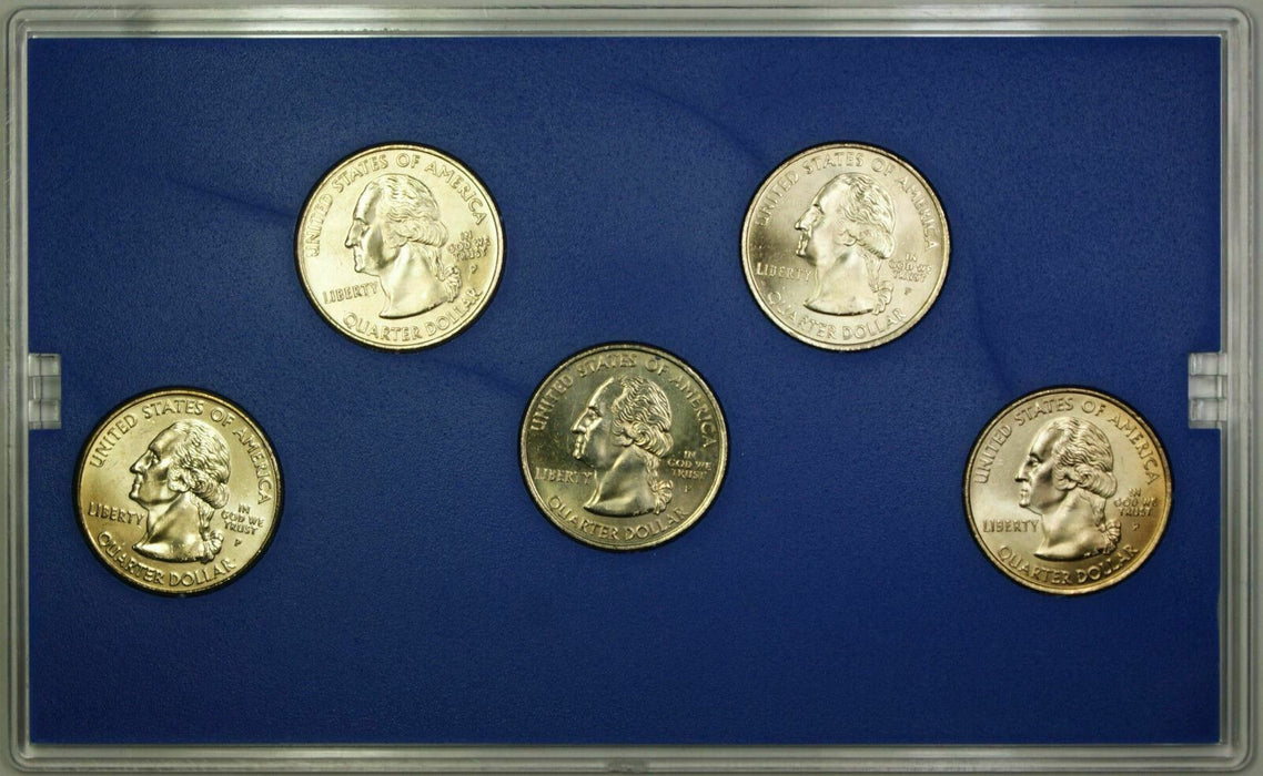 2001 Philadelphia "Mint Edition" State Quarter Collection 5 Quarter UNC Set