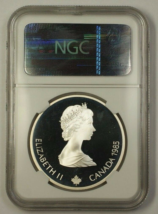 1985 Canada Silver $20 Olympic Commem Coin Downhill Skiing NGC PR-68 Ultra Cameo