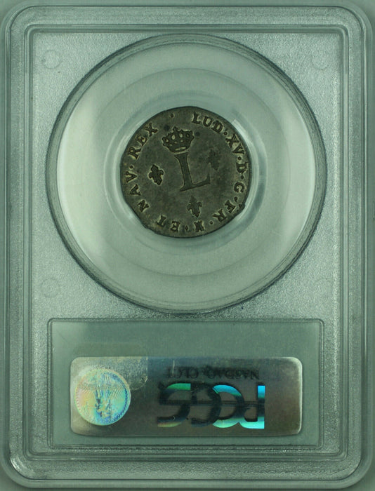1739-V French Colonies 1 Sou Marque Coin PCGS AU-55 (GH)