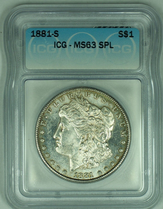 1881-S Morgan Silver Dollar Semi-Proof Like $1 Coin ICG MS 63 (23)