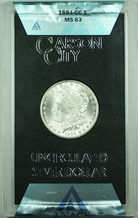 1884-CC GSA Morgan Silver $1 Dollar Coin ANACS MS 63 (14) B