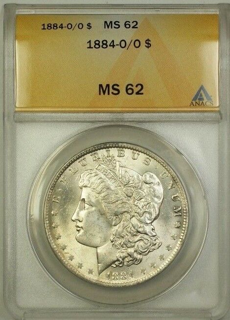 1884-O/O Over Mint Mark Morgan Silver Dollar $1 ANACS MS-62 (Better Coin) (1b)