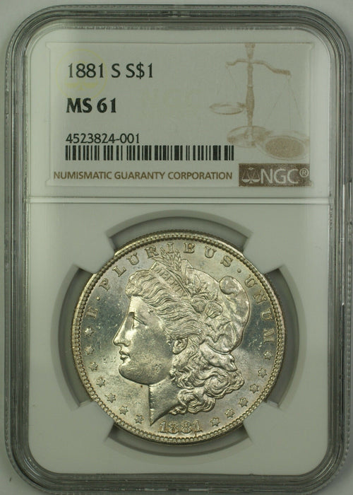 1881-S Morgan Silver Dollar $1 NGC MS-61 (Better Coin) (15)