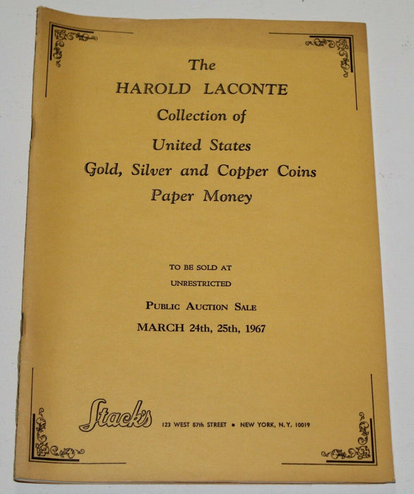 Stacks Auction Catalog Harold Laconte Collection March 24 25 1967 WW17PP