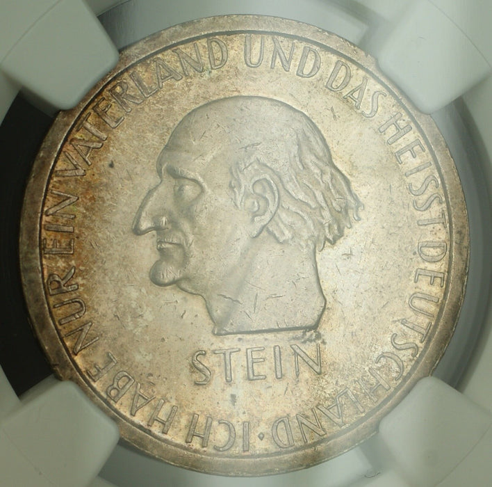 1931-A Germany Three Mark 3M Silver Coin Karl Von Stein NGC MS-61 Toned