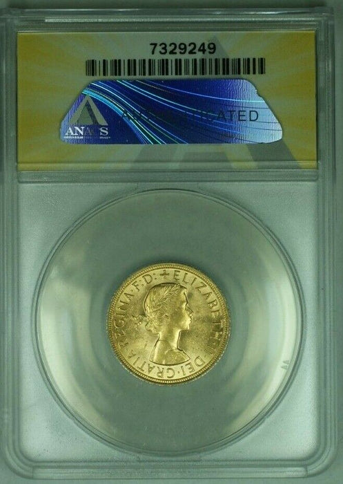 1958 Great Britain Sovereign Gold Coin ANACS MS-62  (B)