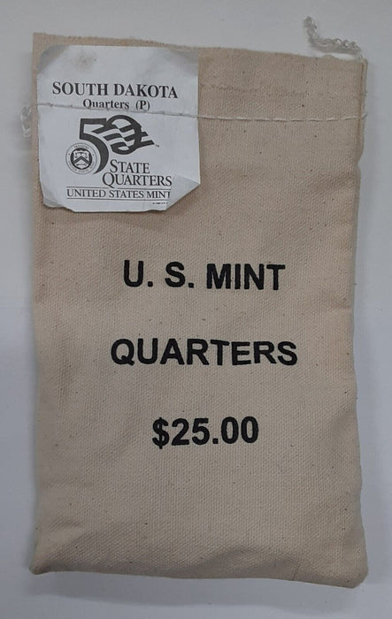$25 (100 UNC coins) 2006 South Dakota - P State Quarter Original Mint Sewn Bag