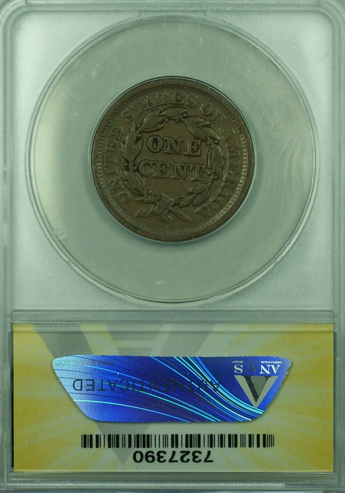 1851 Braided Hair Large Cent  ANACS VF-20 Details Corroded  (43A)