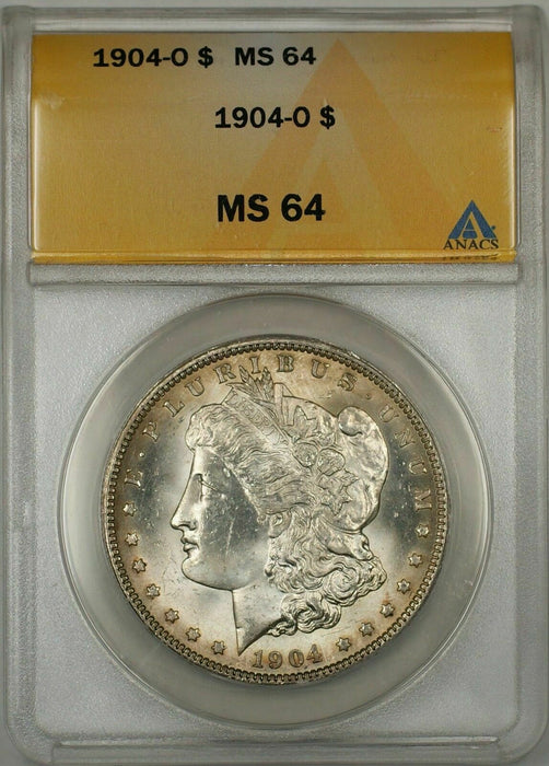 1904-O Morgan Silver Dollar $1 Coin ANACS MS-64 Lightly Toned (10)