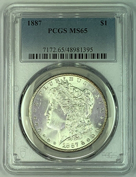 1887 Morgan Silver $1 Dollar Coin PCGS MS 65 (7)