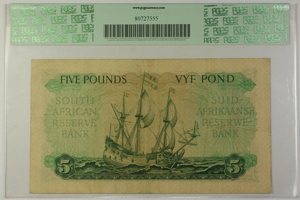 1954-59 21.1.1957 South Africa 5 Pounds Bank Note SCWPM# 97c PCGS EF-40 (A)