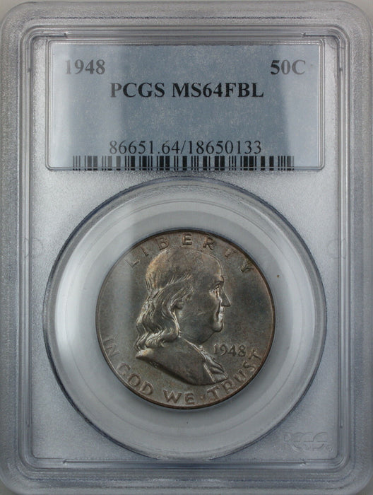 1948 Franklin Half Dollar Coin, PCGS MS-64 *FBL* LT