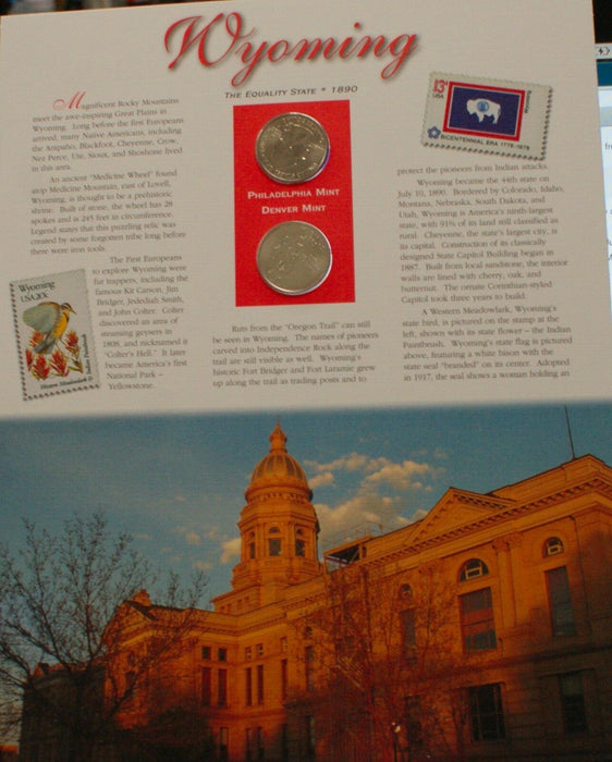 Wyoming 2007 P&D Quarter for Anniversery of Statehood Bonus Stamp