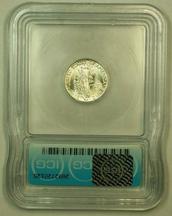 1944 Silver Mercury Dime 10c Coin ICG MS-65 (2D)