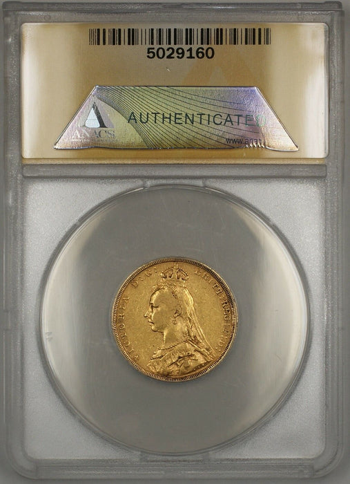 1889-M Australia Sovereign Gold Coin ANACS EF-45 Details