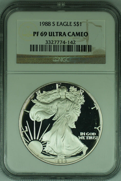 1988-S American Proof Silver Eagle $1 NGC PF 69 Ultra Cameo (49)