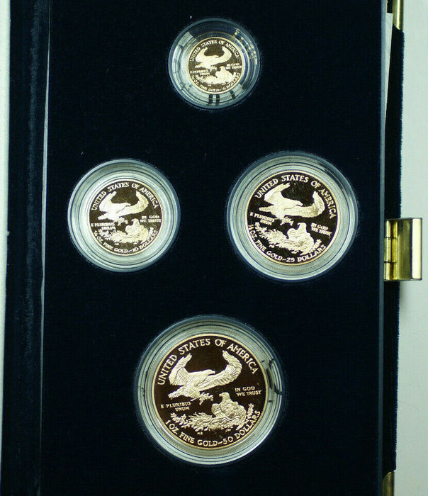 2001 American Eagle Gold Proof 4 Coin Set AGE in Box w/ COA