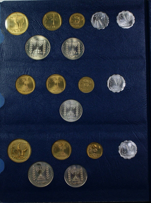 1960-68 Israel Agorot-Pound Series 1 Complete 57 Coin Set Whitman I-100 AU-BU