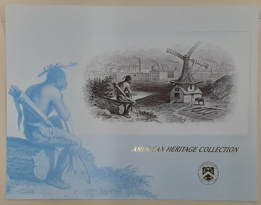 BEP Souvenir Card American Heritage - Indian Mourning Loss of Land  (B 122)