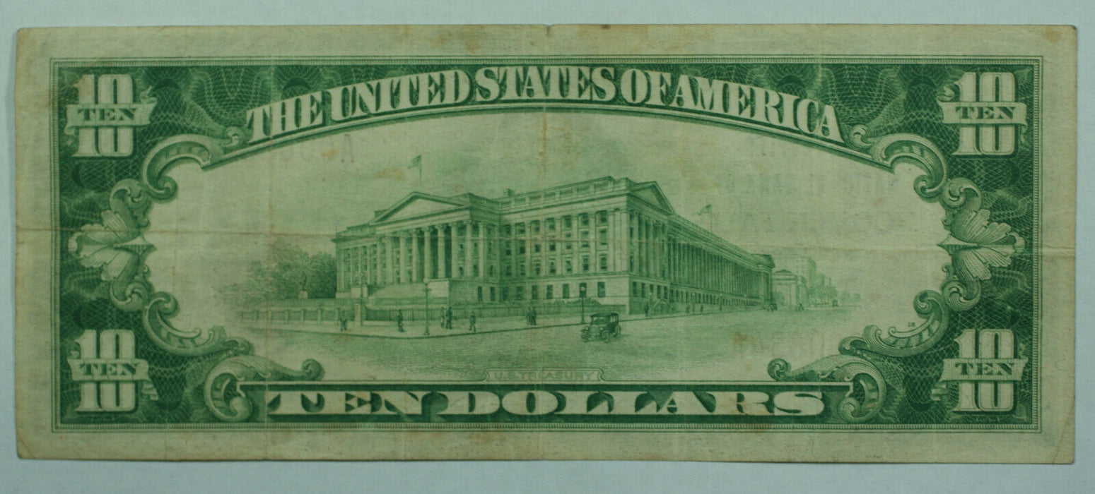1929 $10 Ten Dollar US National Currency Note Hoosick Falls New York NY 5874