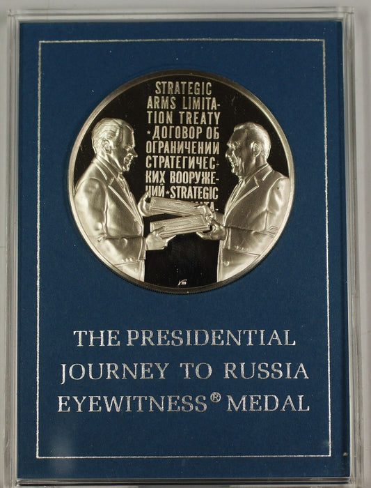Franklin Mint  the Presidential Journey to Russia Sterling Silver Proof Medal