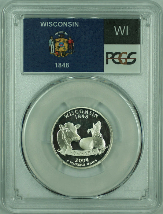2004-S Wisconsin Statehood Quarter Silver Proof Coin 25c PCGS PR-69 DCAM