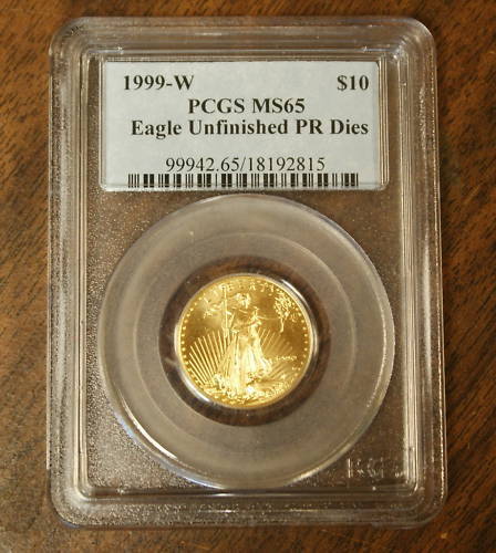 1999-W $10 American Gold Eagle, PCGS MS-65, Emergency Issue