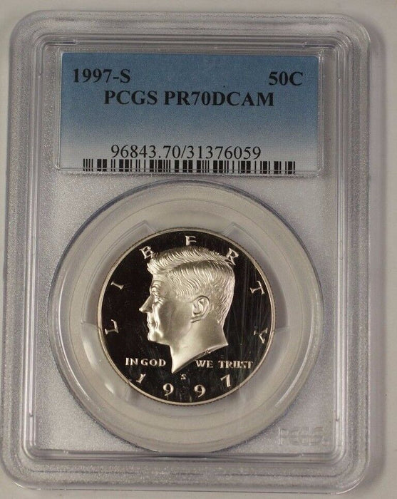 1997-S US Kennedy Clad Half Dollar 50c Coin PCGS PR-70 DCAM Deep Cameo