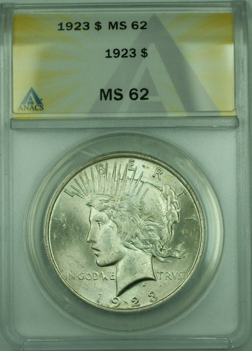 1923 Peace Silver Dollar $1 Coin ANACS MS-62