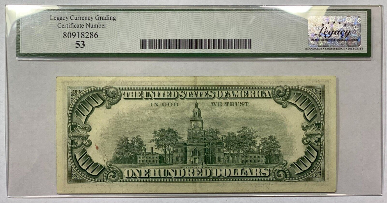 1966 $100 One Hundred Dollar Legal Tender US Note Fr. 1550 Legacy About New 53
