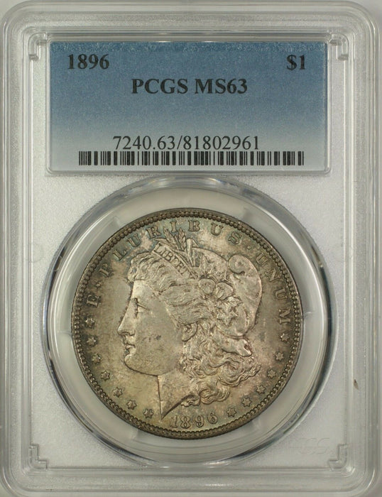 1896 Morgan Silver Dollar $1 Coin PCGS MS-63 Toned (14)