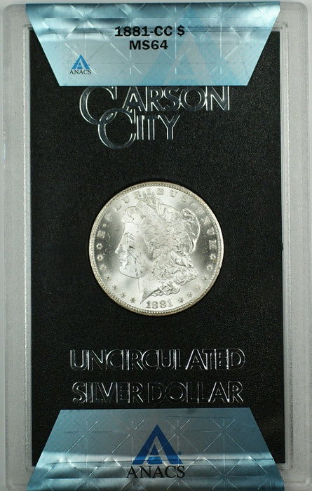 1881-CC ANACS MS-64 GSA Morgan Silver Dollar Coin with Box & COA (A)