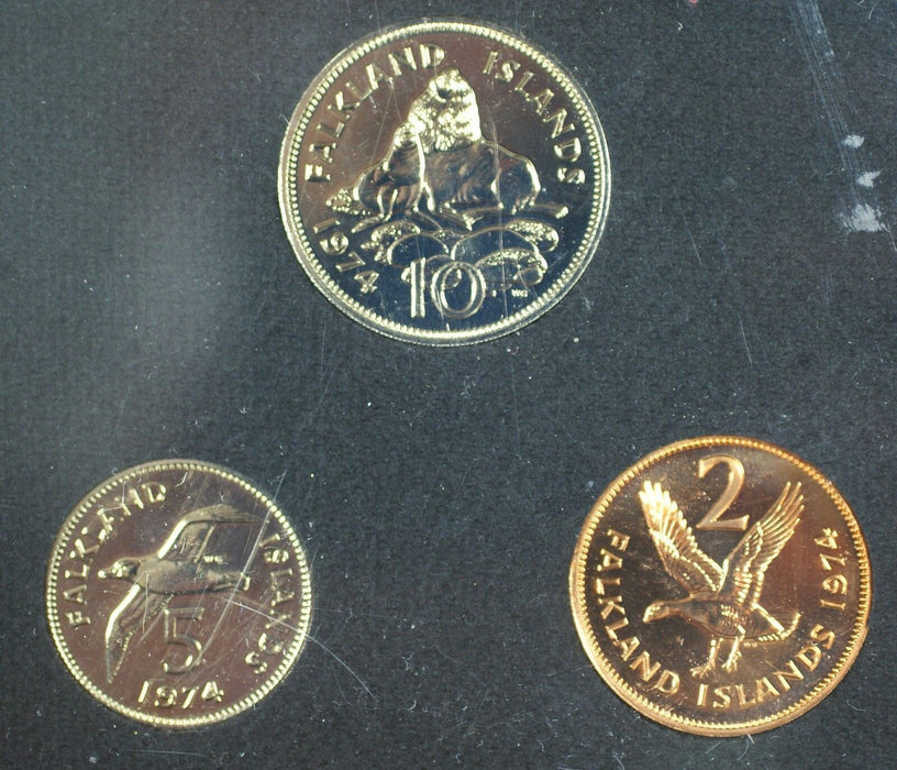1974 Falkland Islands Proof Set 5 Gem Coins