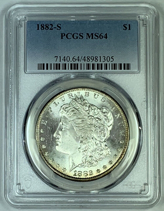 1882-S Morgan Silver $1 Dollar Coin PCGS MS 64 Looks Better (7) B