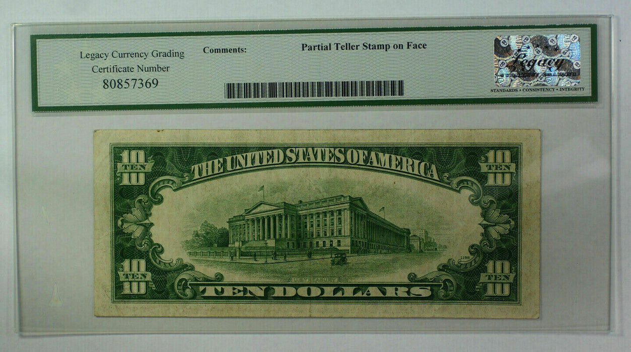 1934 C Wide Face $10 Ten Dollar FRN *Star* Note Fr. 2008-E Legacy (PCGS) VF-25