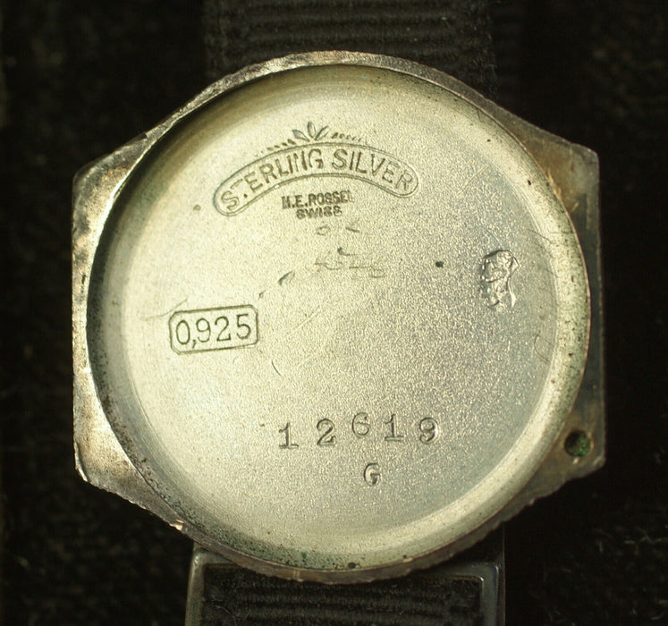 Antique Sterling Silver Gruen Watch Cartouche in Original Box Working Condition