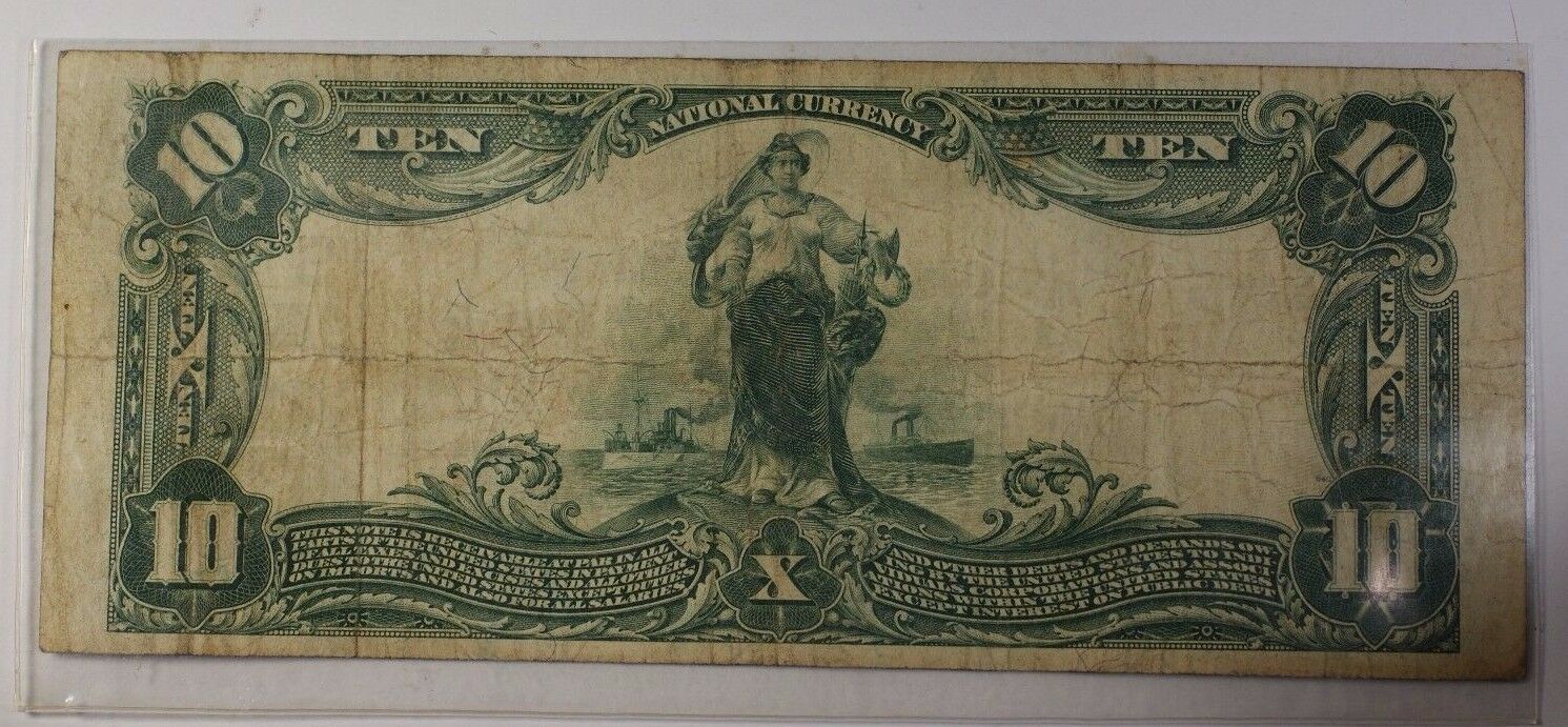 US $10 National Banknote Series of 1902 Harrisonburg VA Charter #S1572 Fine