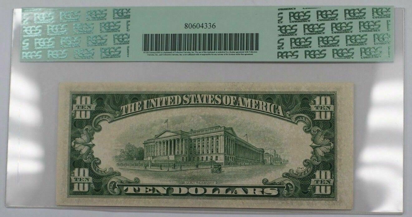 1953-B Ten Dollar Silver Certificate Note FR# 1708 PCGS Choice 58 Apparent (B)
