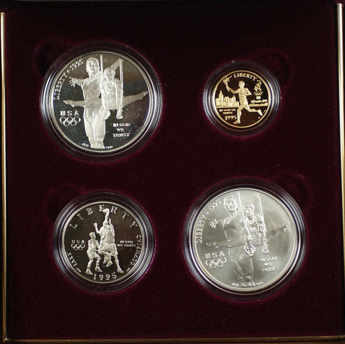 1995-96 Complete U.S. Mint Olympic 32 Coin Commemorative Proof & UNC Set DGH 